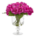 Rose Artificial Arrangement in Royal Glass Urn