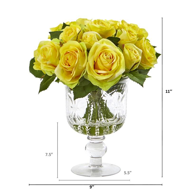 Rose Artificial Arrangement in Royal Glass Urn