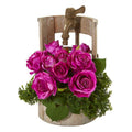 Rose Artificial Arrangement in Faucet Planter