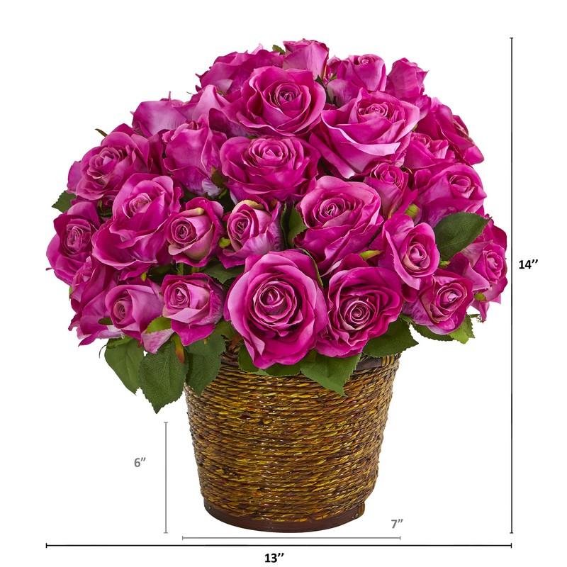 Rose Artificial Arrangement in Basket