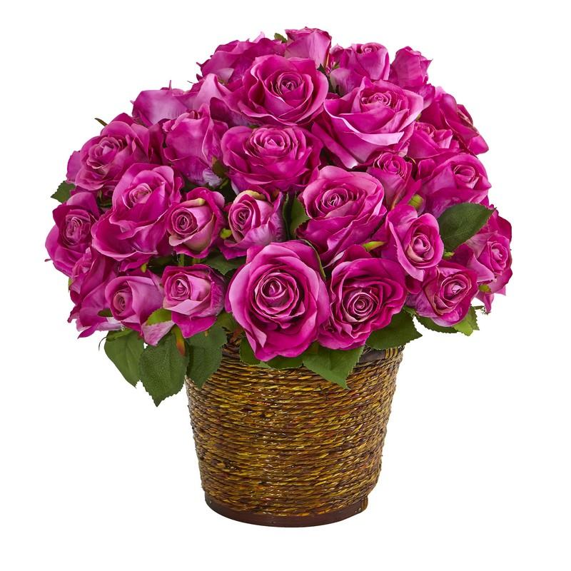Rose Artificial Arrangement in Basket