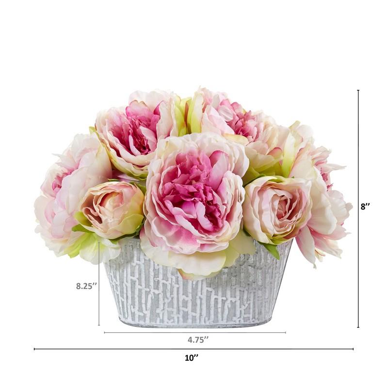Peony Artificial Arrangement in Decorative Vase