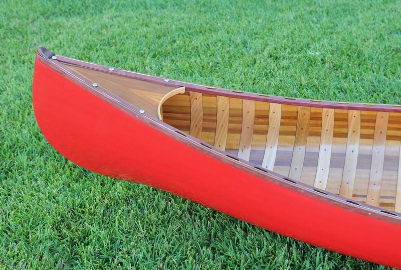 Red Wooden Canoe 10ft With Ribs Curved Bow