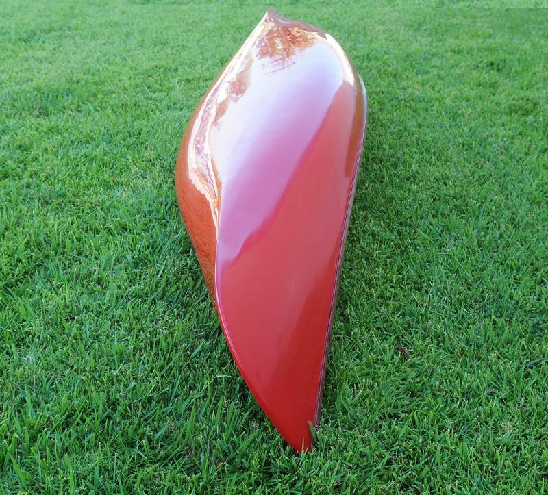 Red Wooden Canoe 10ft With Ribs Curved Bow