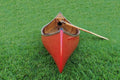 Red Wooden Canoe 10ft With Ribs Curved Bow
