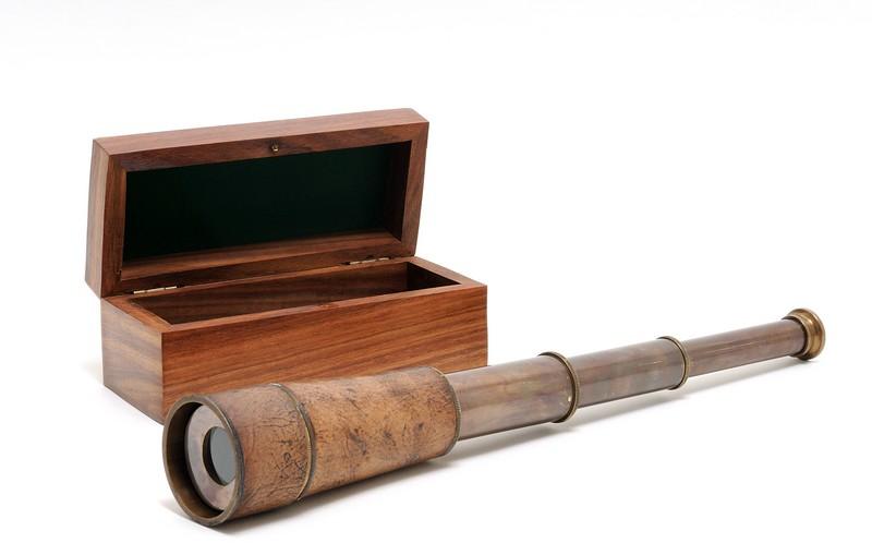 Handheld Telescope in wood box