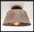 Ornate Copper Flush Mount Ceiling Light | 12" | Rustic Farmhouse