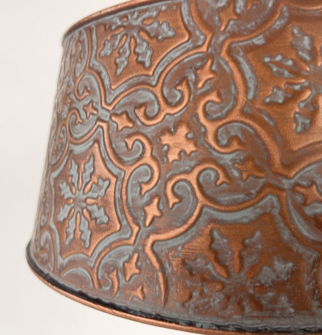 Ornate Copper Pendant 1-Light | 12" | Farmhouse Kitchen & Dining