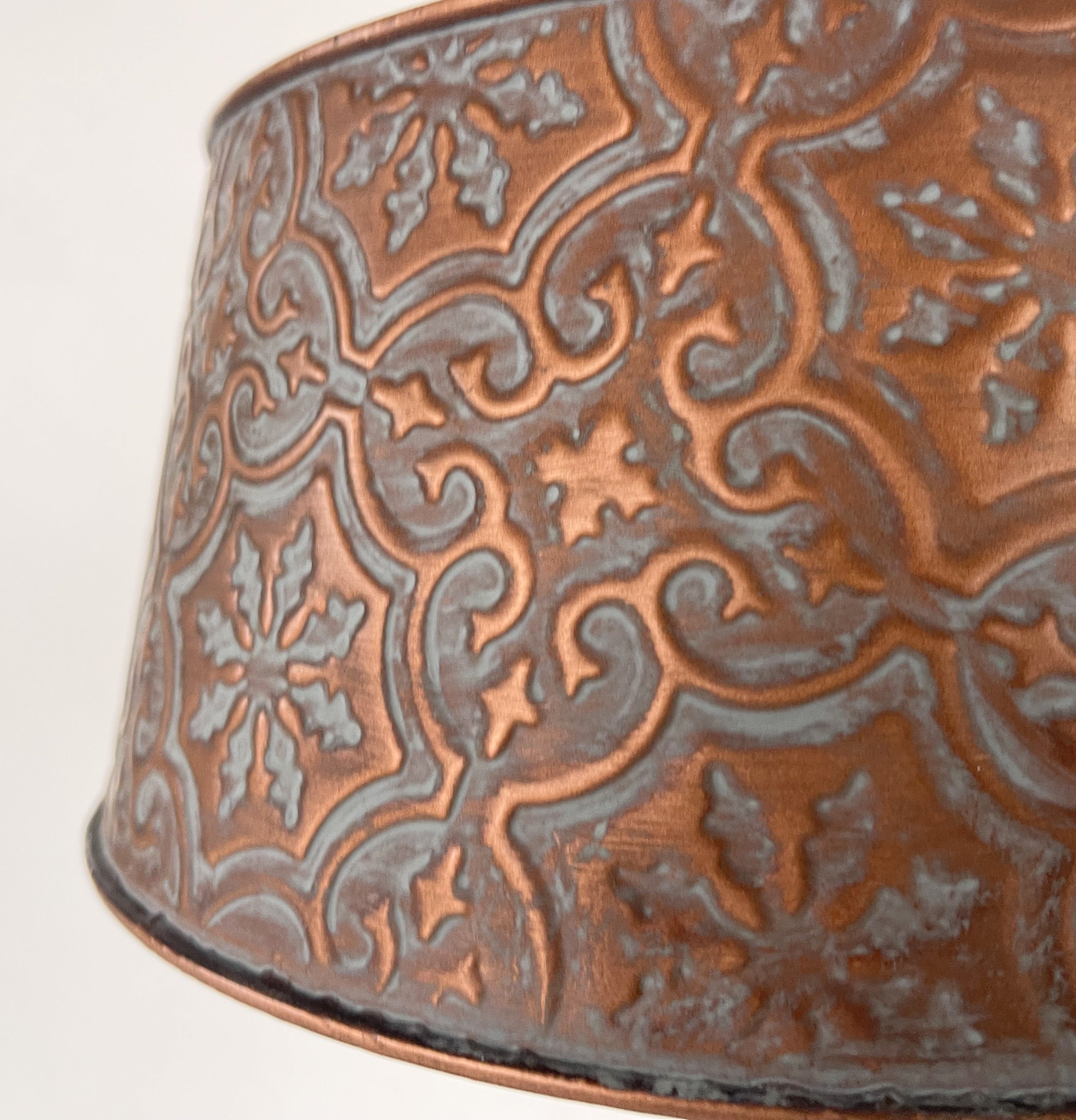 Ornate Copper Pendant 1-Light | 12" | Farmhouse Kitchen & Dining