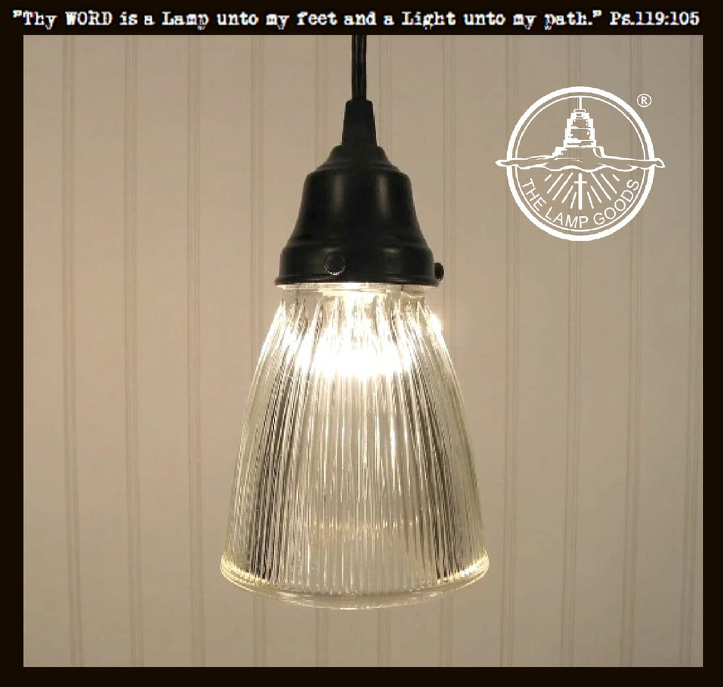 Minimalist Antique Glass Light Pendant or Sconce