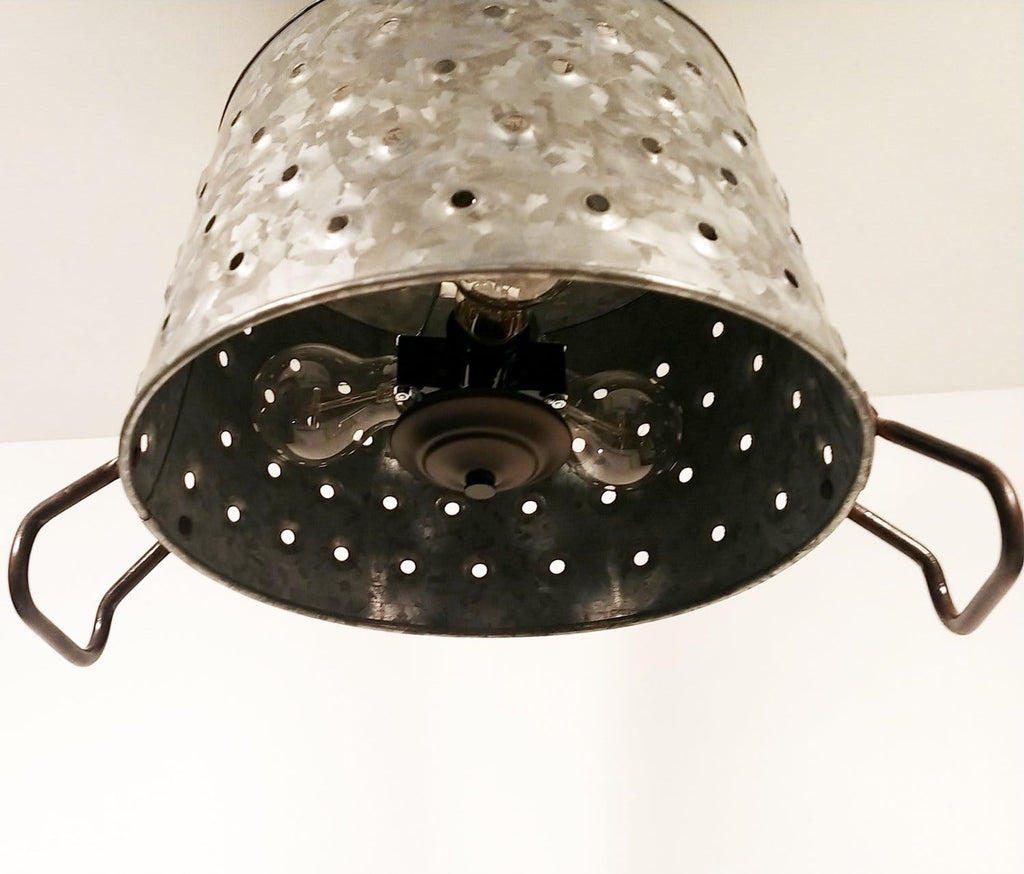 Pierced Wash Tub Ceiling Light Fixture