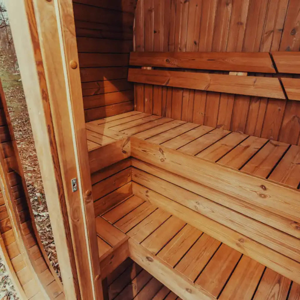 Premium 3-Person Outdoor Scandinavian ThermoWood® Cube Sauna Kit With LED Lighting [MW12] (SAK47582)