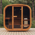 Premium 3-Person Outdoor Scandinavian ThermoWood® Cube Sauna Kit With LED Lighting [MW12] (SAK47582)