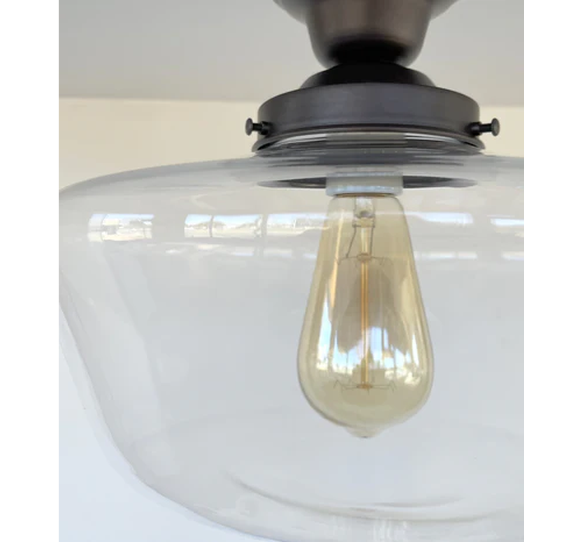 Large Clear Glass Schoolhouse Ceiling Light | 12"