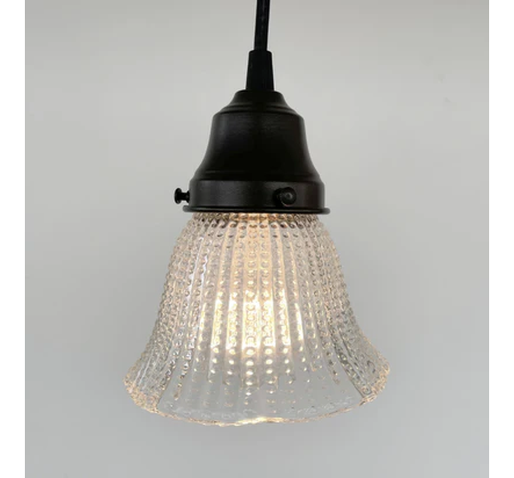 Petite Hobnail 1940's Glass Pendant Light