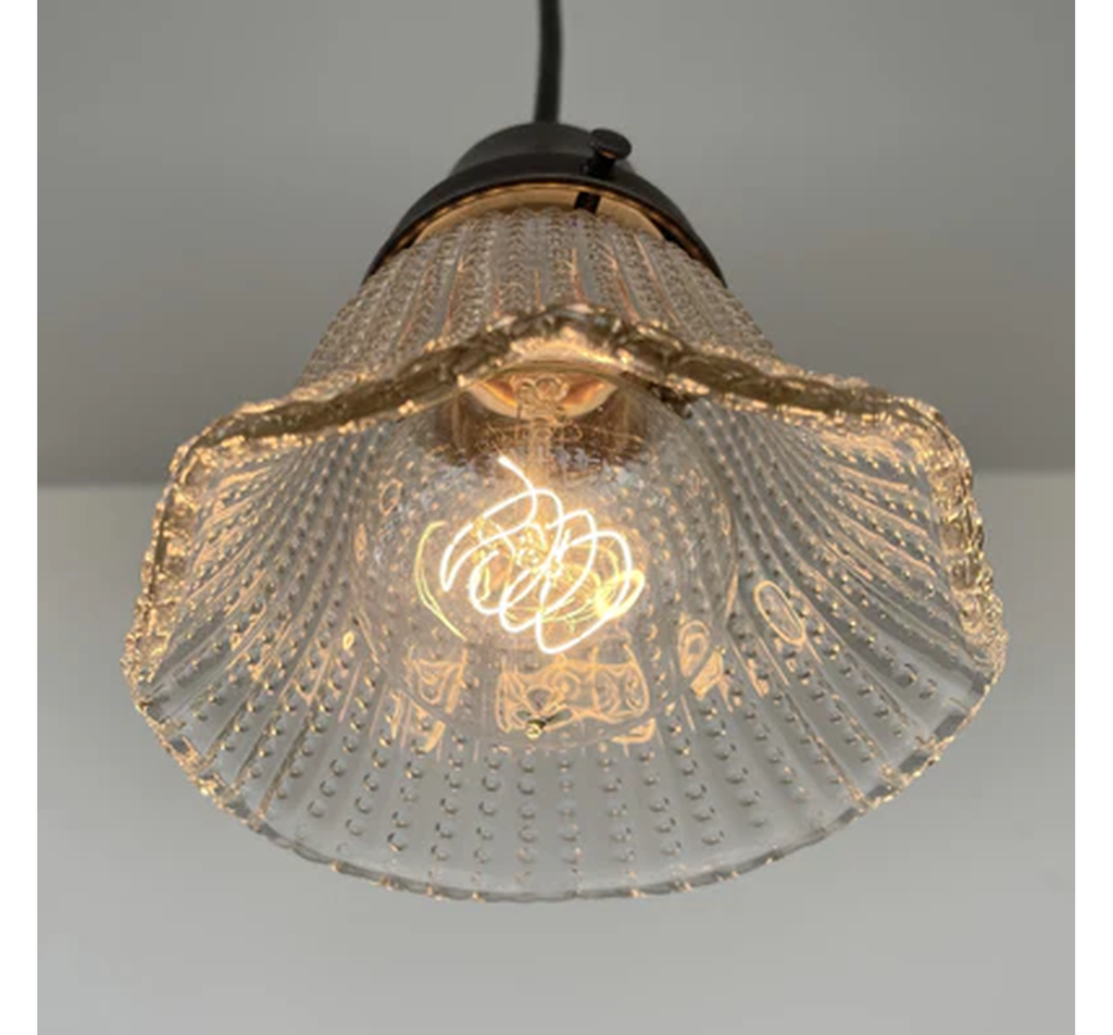 Petite Hobnail 1940's Glass Pendant Light