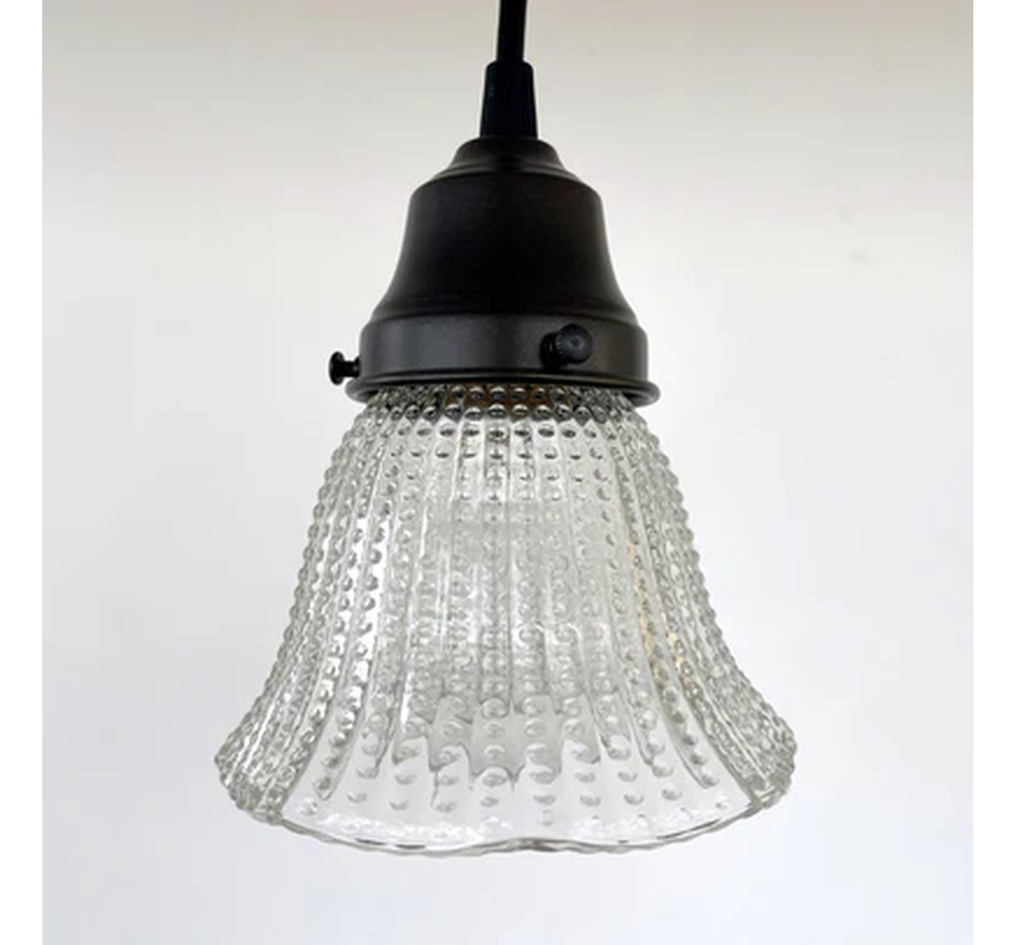 Petite Hobnail 1940's Glass Pendant Light