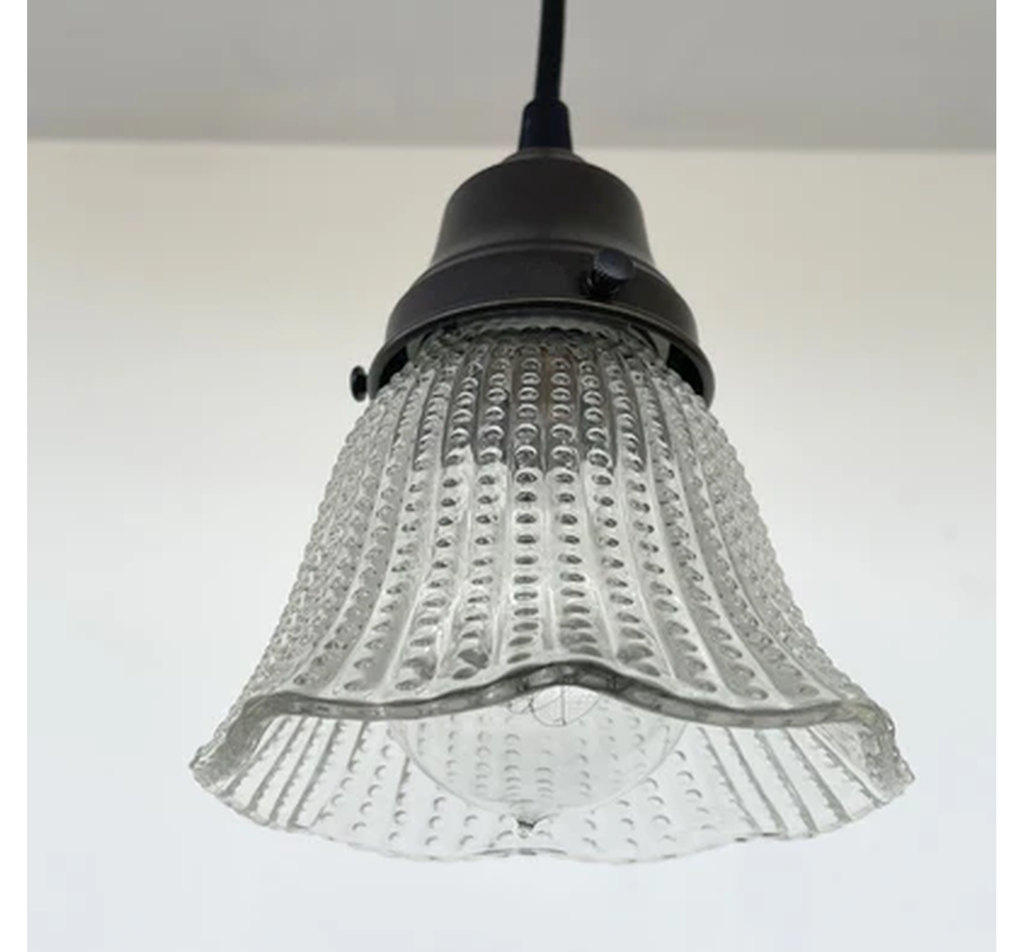 Petite Hobnail 1940's Glass Pendant Light