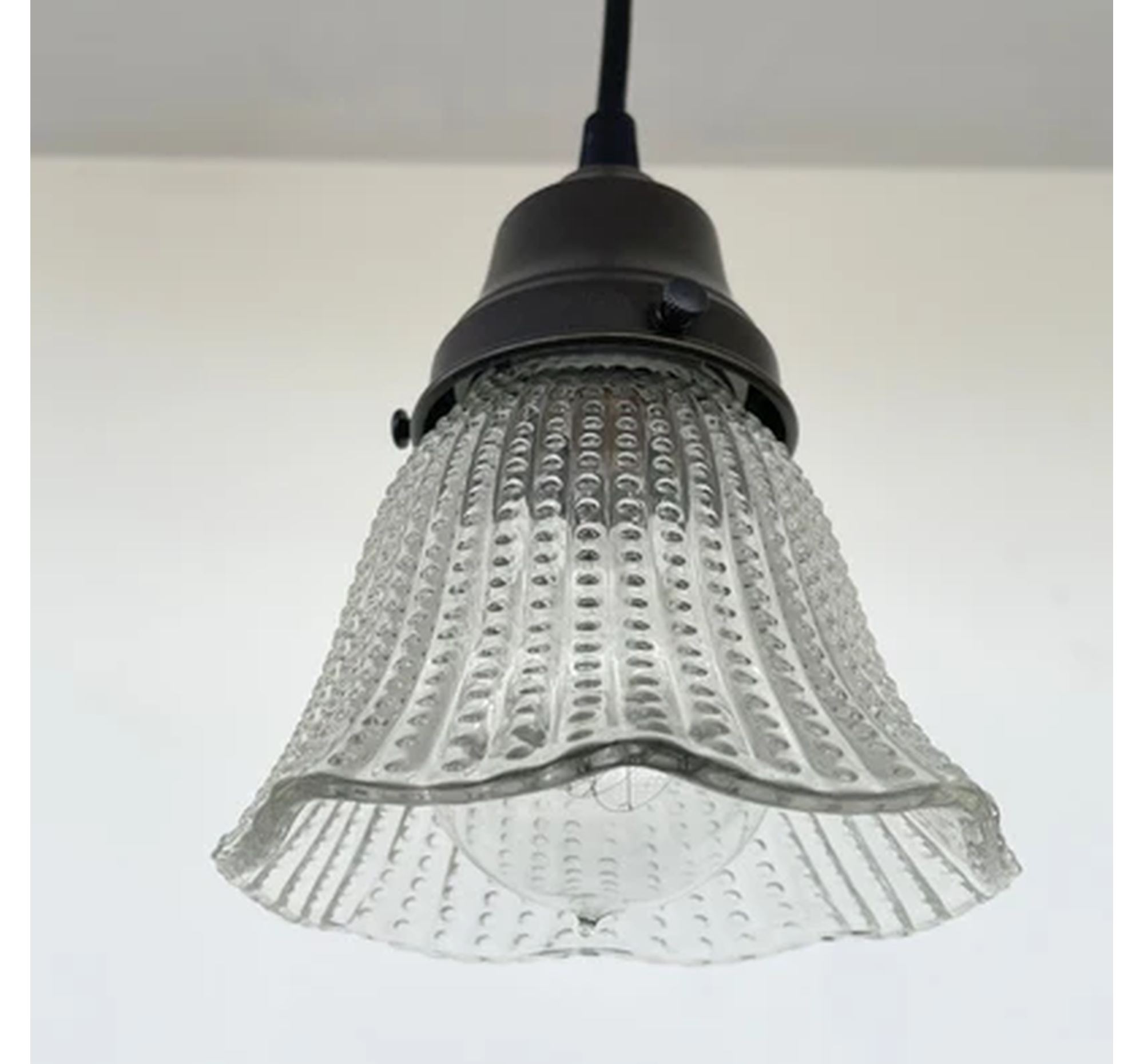 Petite Hobnail 1940's Glass Pendant Light