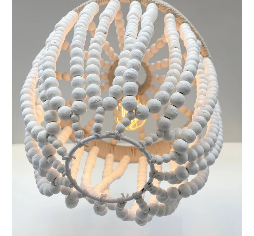 Very Large Farmhouse Beaded Chandelier Pendant Light