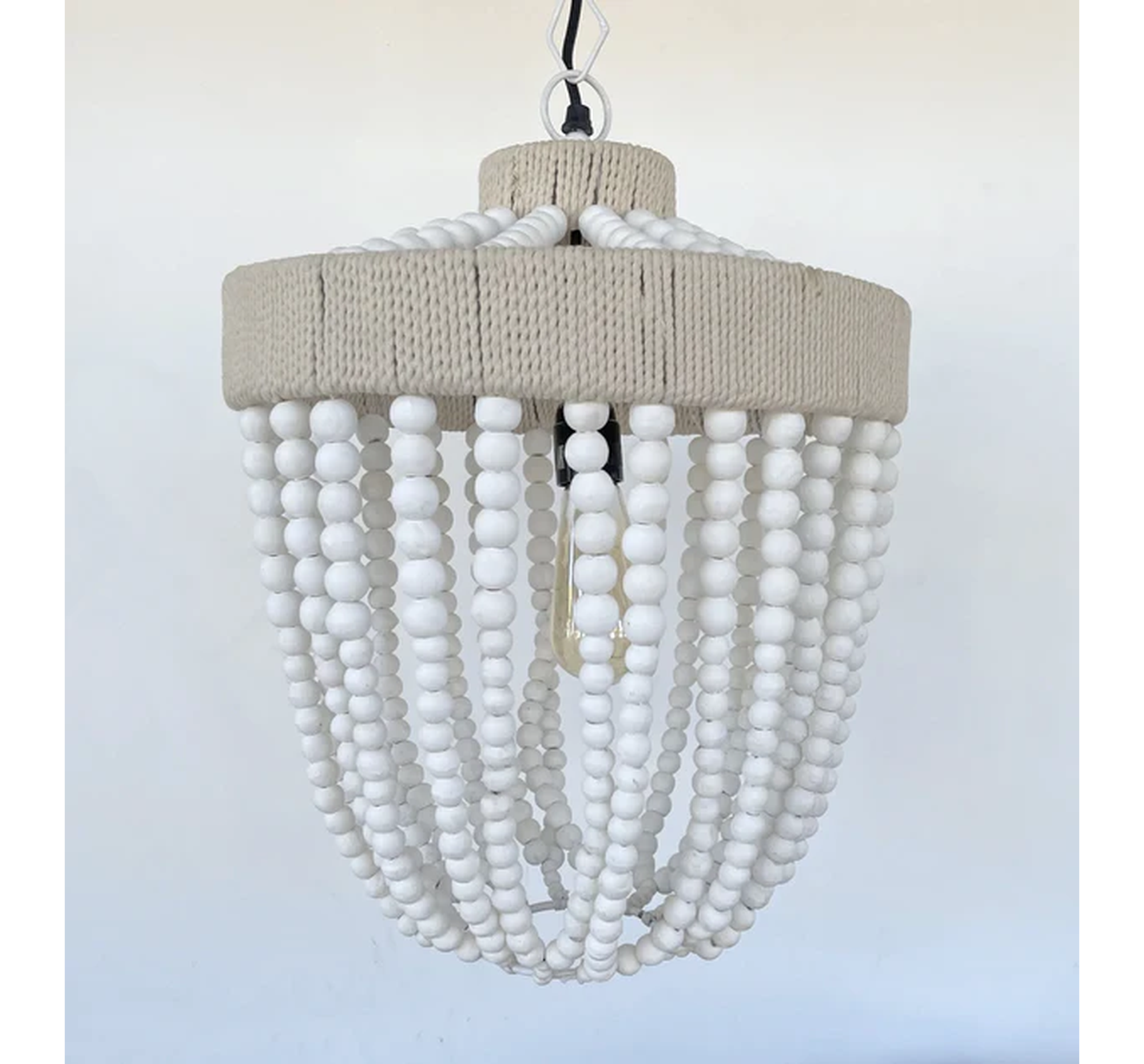 Very Large Farmhouse Beaded Chandelier Pendant Light