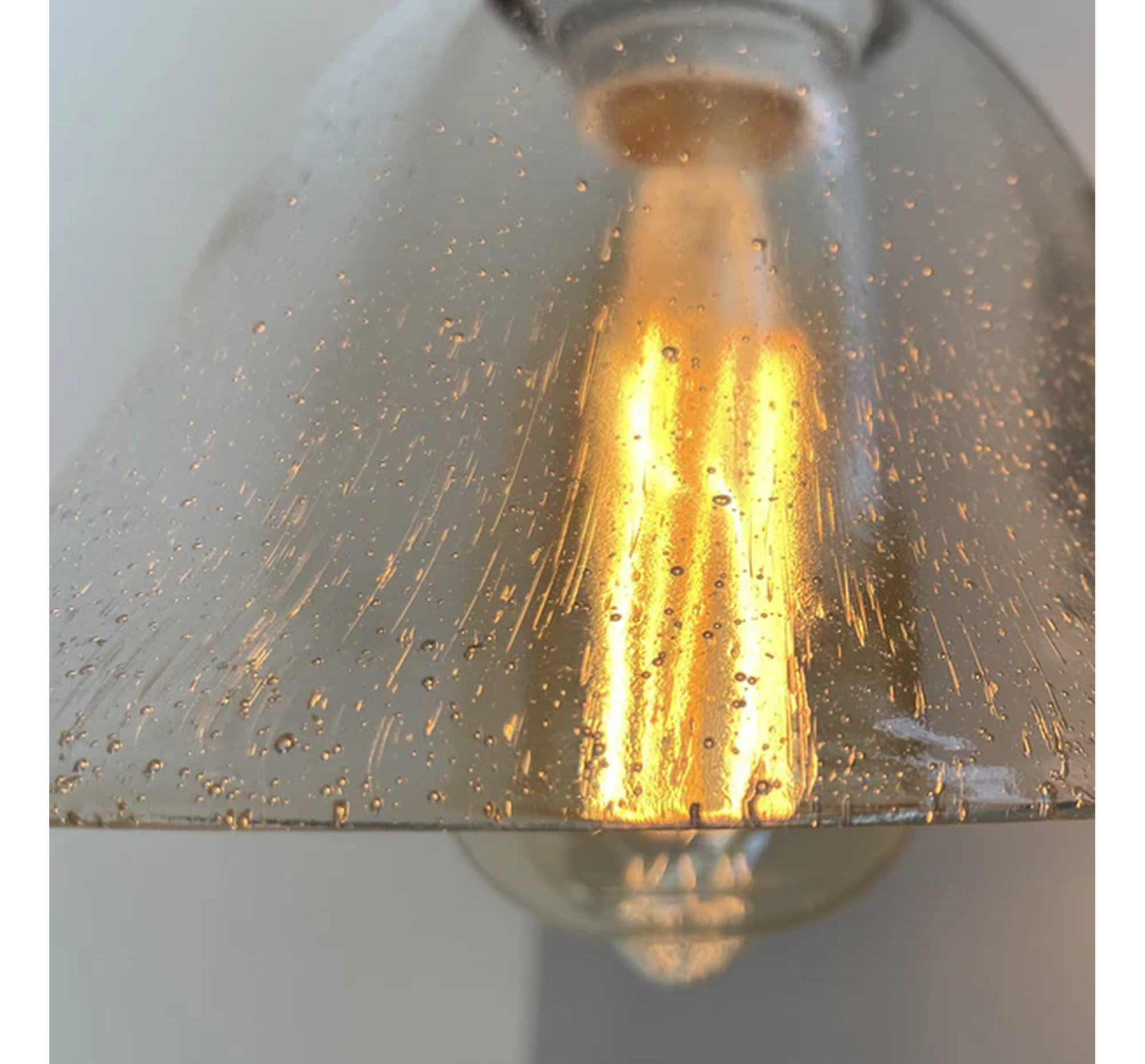 HEAVY SEEDED Antique Glass 1960's Shade Wall SCONCE
