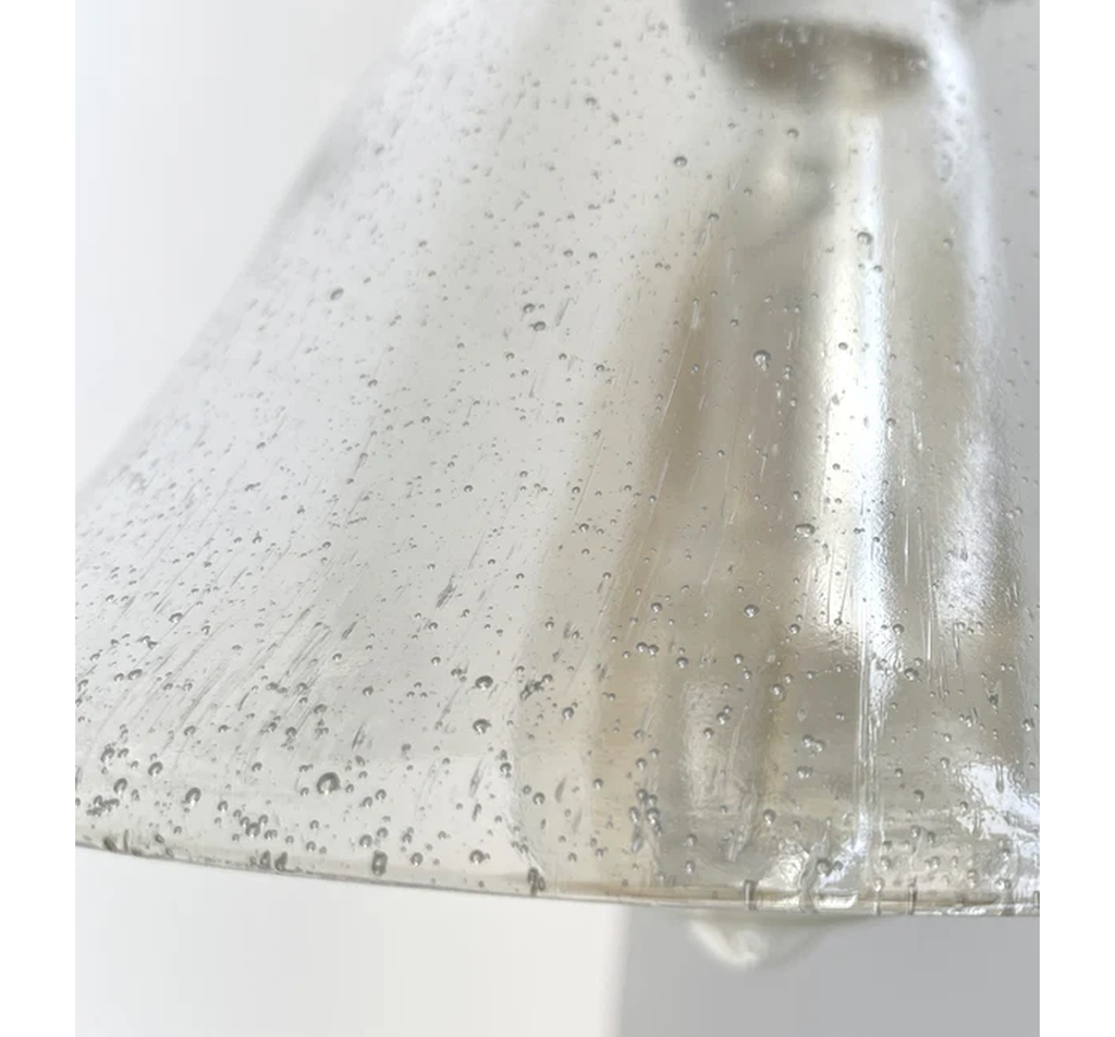 HEAVY SEEDED Antique Glass 1960's Shade Wall SCONCE