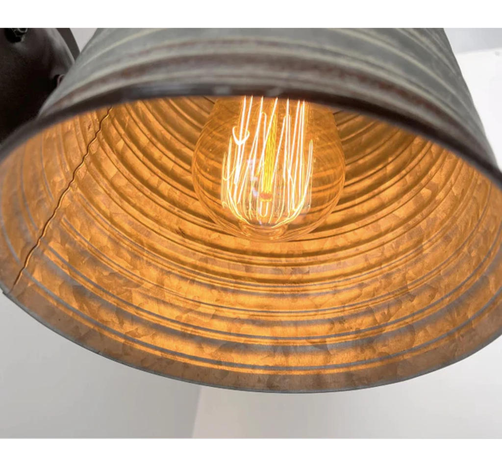 Corrugated Rustic Barn Metal Farmhouse Wall Light Fixture