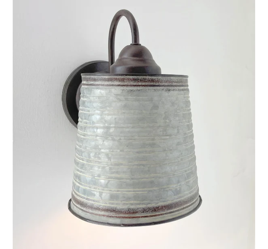 Corrugated Rustic Barn Metal Farmhouse Wall Light Fixture