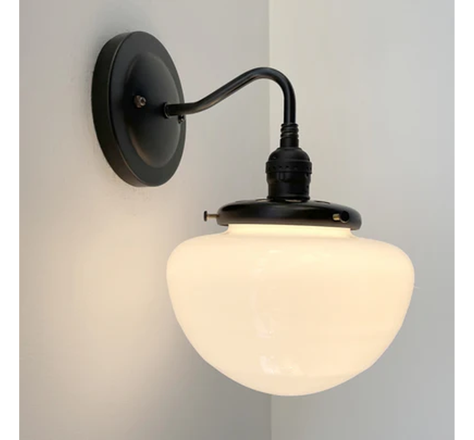 Opal Mushroom Schoolhouse Wall Sconce Light
