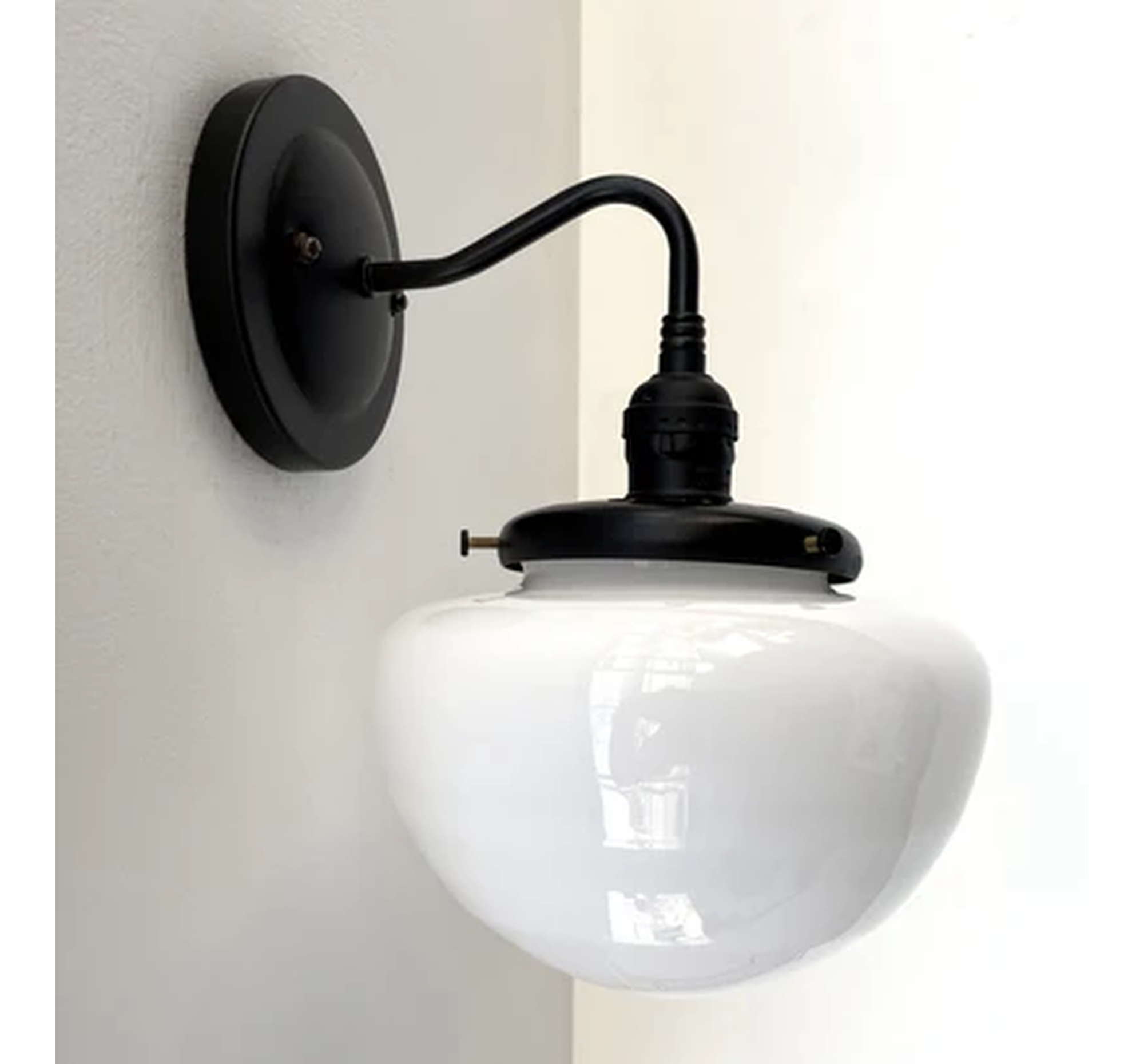 Opal Mushroom Schoolhouse Wall Sconce Light