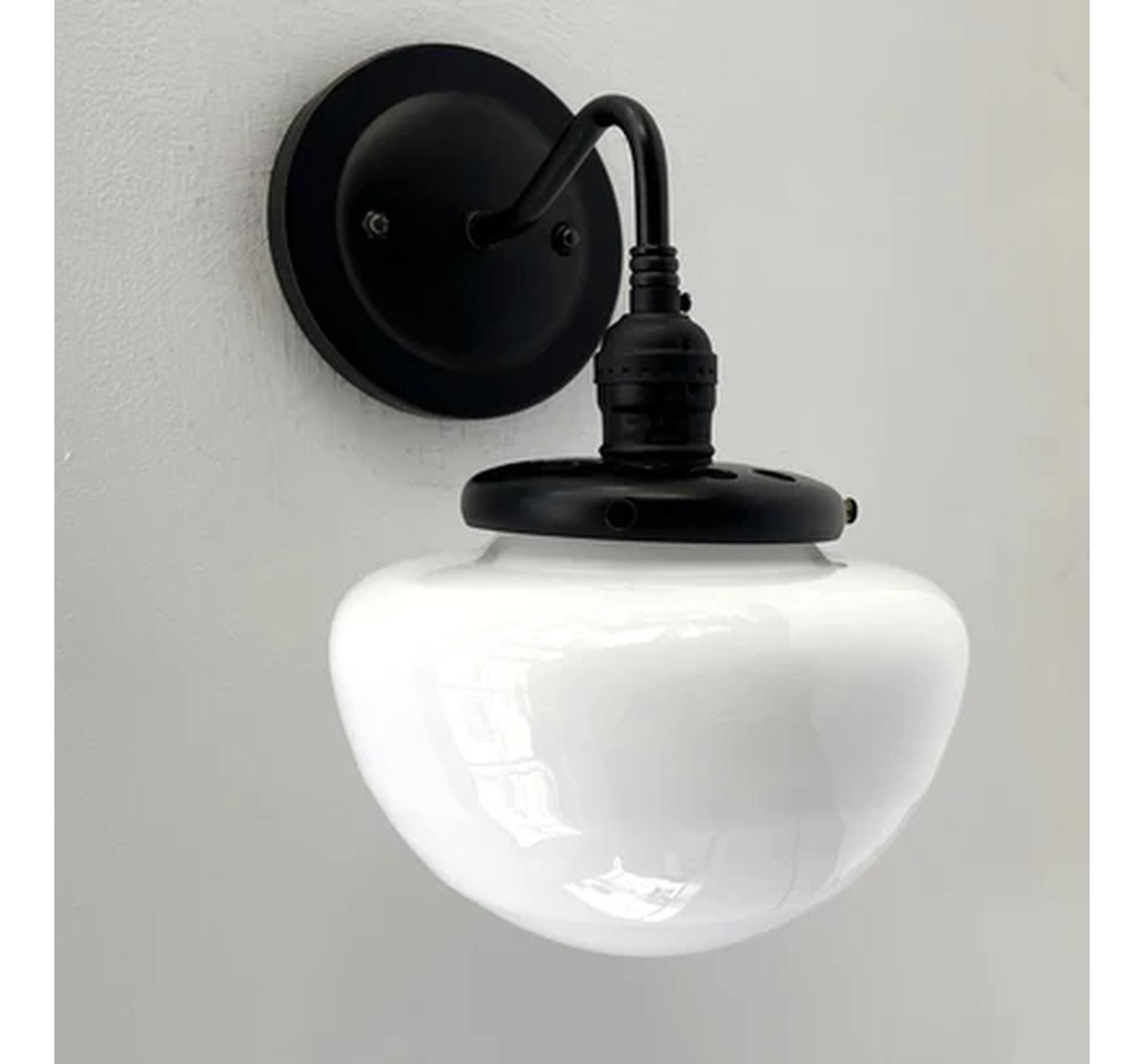 Opal Mushroom Schoolhouse Wall Sconce Light