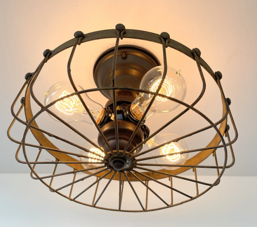 Rustic Industrial Cage Ceiling Light | 11.5"