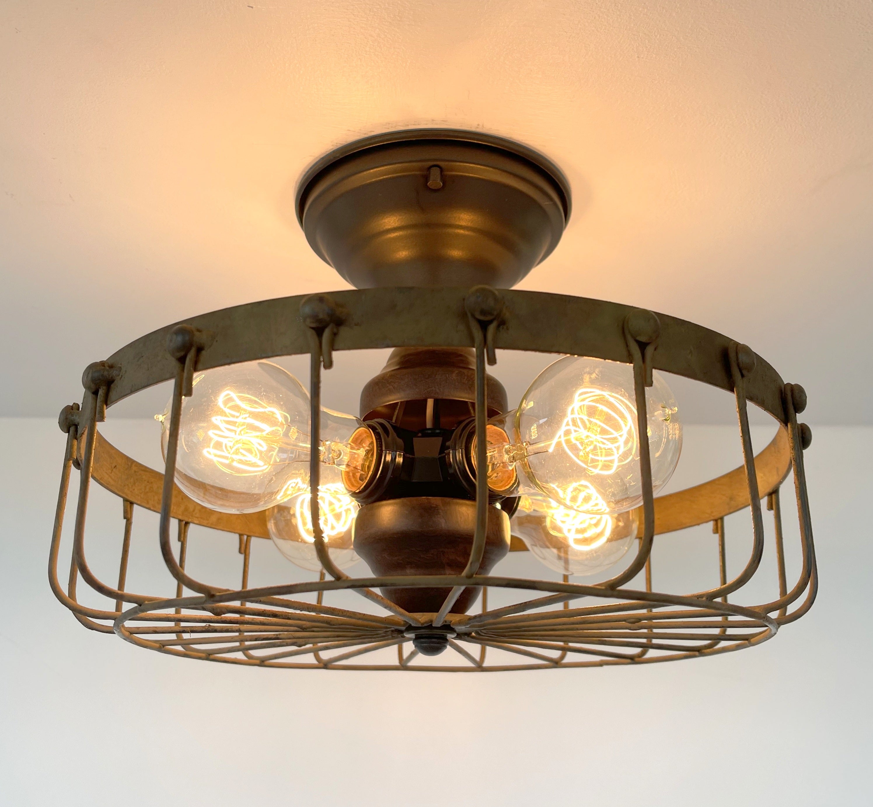 Rustic Industrial Cage Ceiling Light | 11.5"