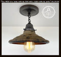 Rustic Industrial Farmhouse Ceiling Light | 8.5"W | Metal Flush Mount
