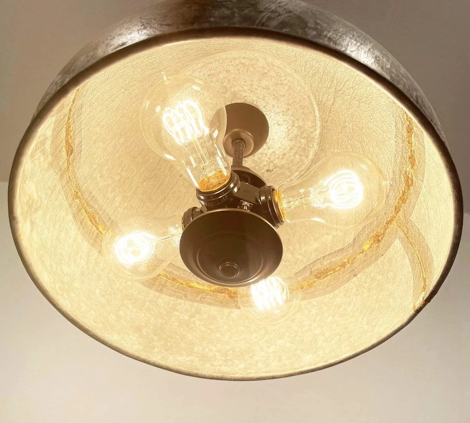 Large Rustic Bucket Chandelier Light