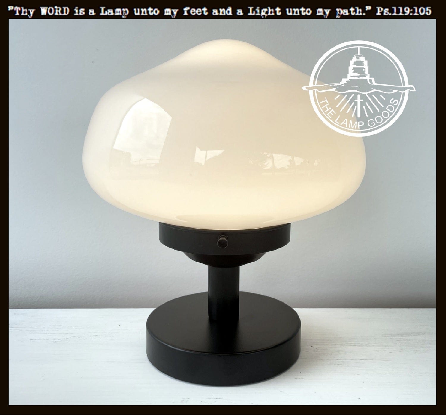 Modern Schoolhouse Milk Glass Table Lamp Fixture