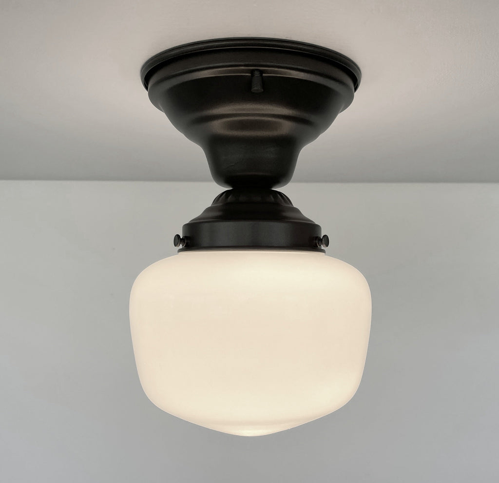 Simple Schoolhouse Milk Glass |6"| Ceiling Light