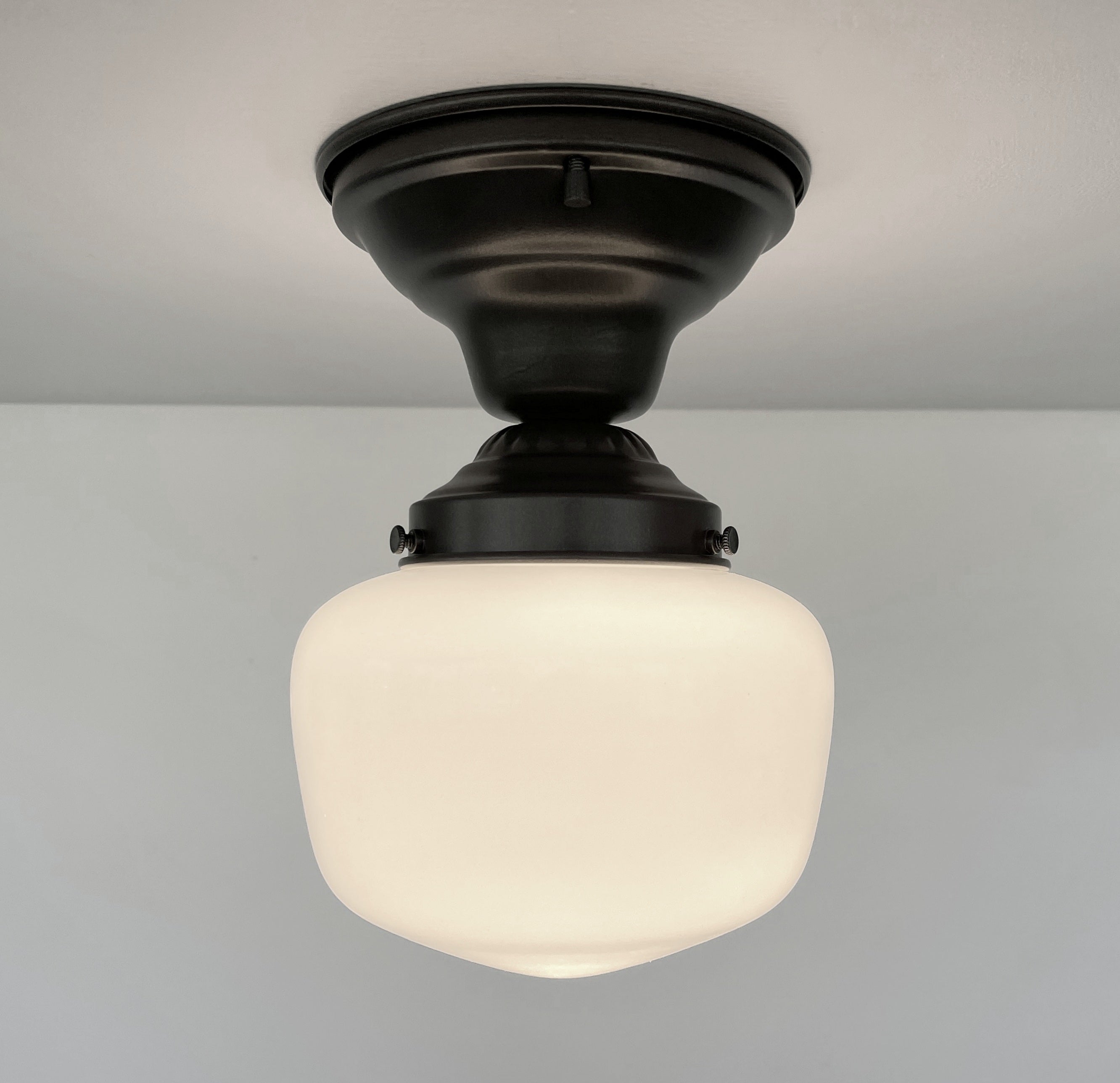 Simple Schoolhouse Milk Glass |6"| Ceiling Light