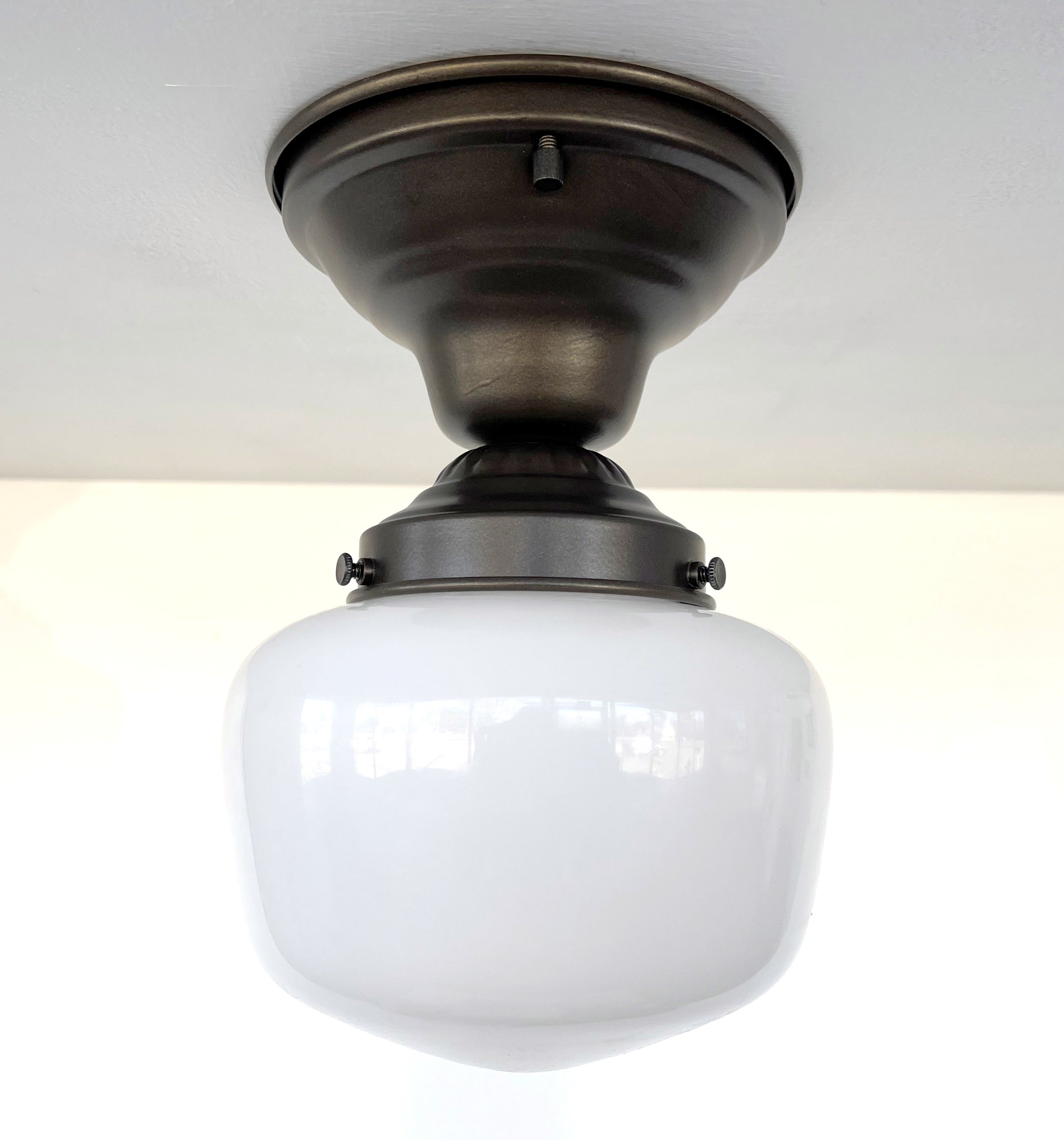 Simple Schoolhouse Milk Glass |6"| Ceiling Light