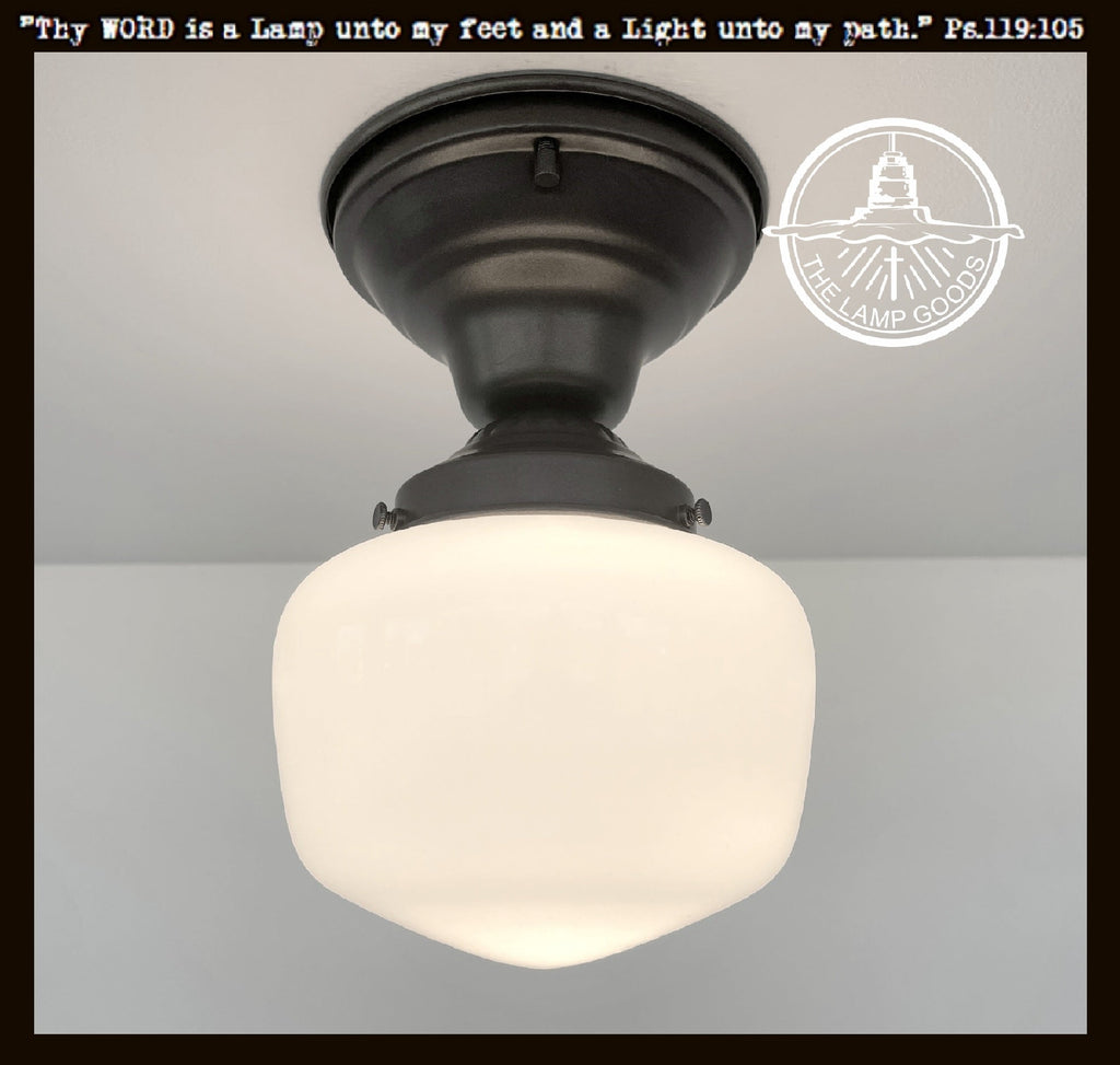 Simple Schoolhouse Milk Glass |6"| Ceiling Light