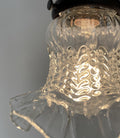 Sweet Ruffle Antique 1950's Glass Wall Sconce Light Fixture