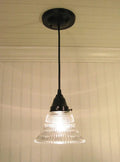 Heavy Vintage Clear Holophane Glass