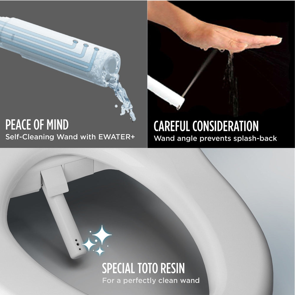 TOTO WASHLET+ Aquia IV One-Piece Dual Flush Toilet with Auto Flush S7A Bidet Seat, Cotton White