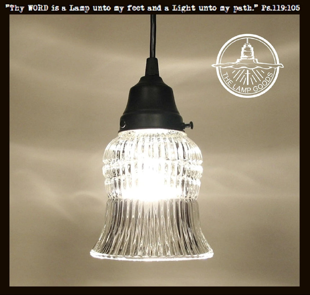 Vintage Bell Glass Hanging Pendant Light