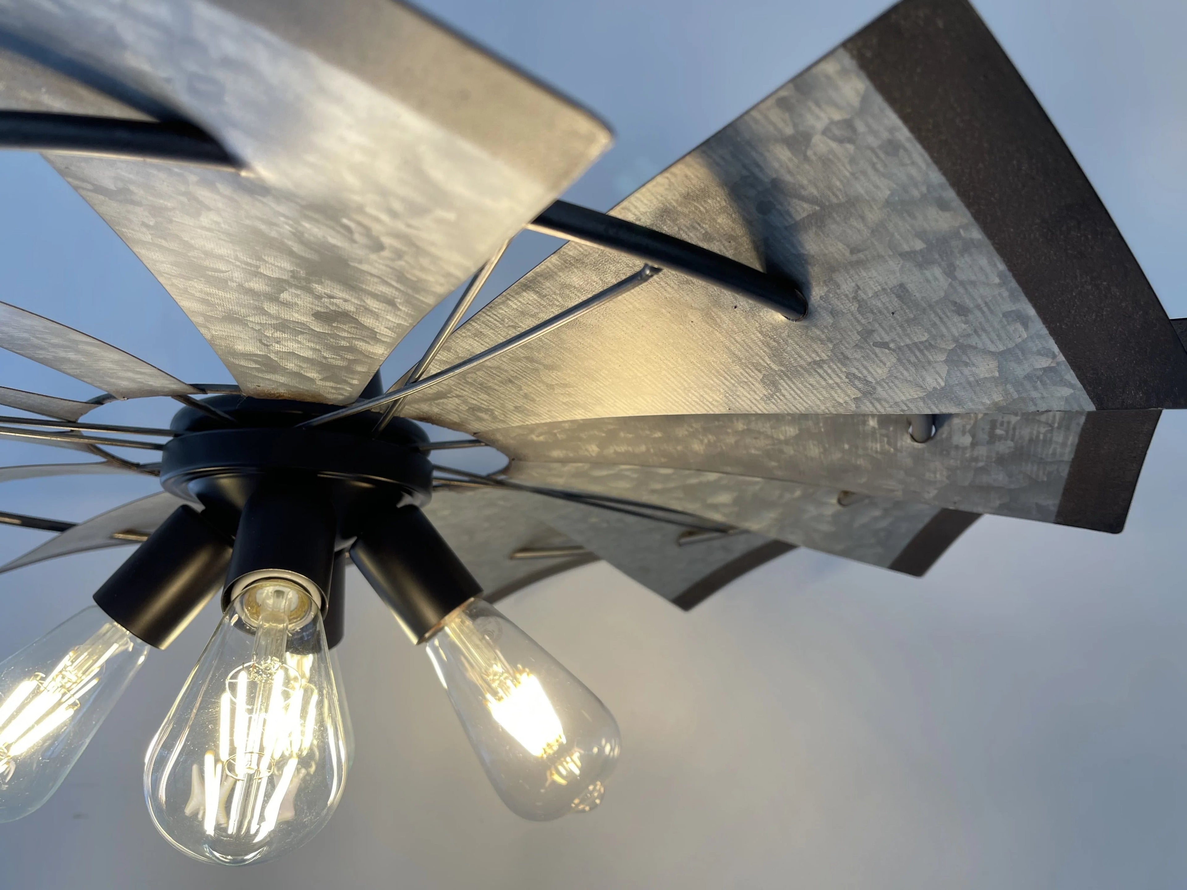 Farmhouse Windmill STATIONARY Chandelier Lighting Fixture 30"