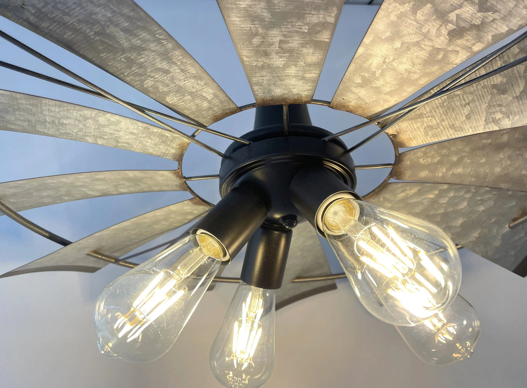 Farmhouse Windmill STATIONARY Chandelier Lighting Fixture 30"