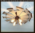 Farmhouse Windmill STATIONARY Ceiling Light | 30" Flush Mount