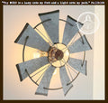 Galvanized Windmill Farmhouse STATIONARY Wall Sconce Light