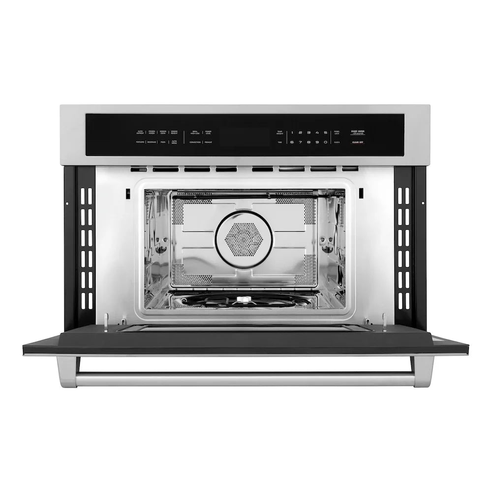 ZLINE Kitchen Package Refrigerator, Rangetop, Wall Oven, Microwave 4KPR-RT36-MWAWS
